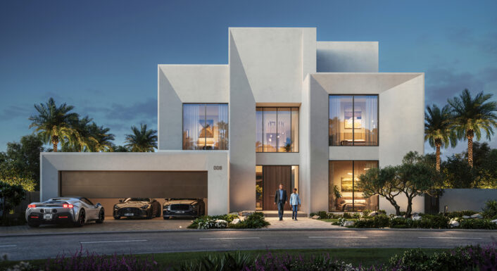 Contemporary villa exterior with premium finishes
